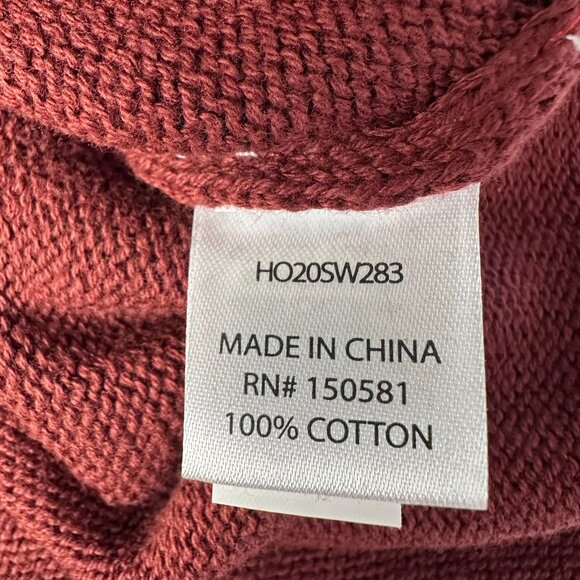 Flag & Anthem Men's Henley Hooded Pocket‎ 100% Cotton Knit Sweater, Burnt Orange - Picture 10 of 12